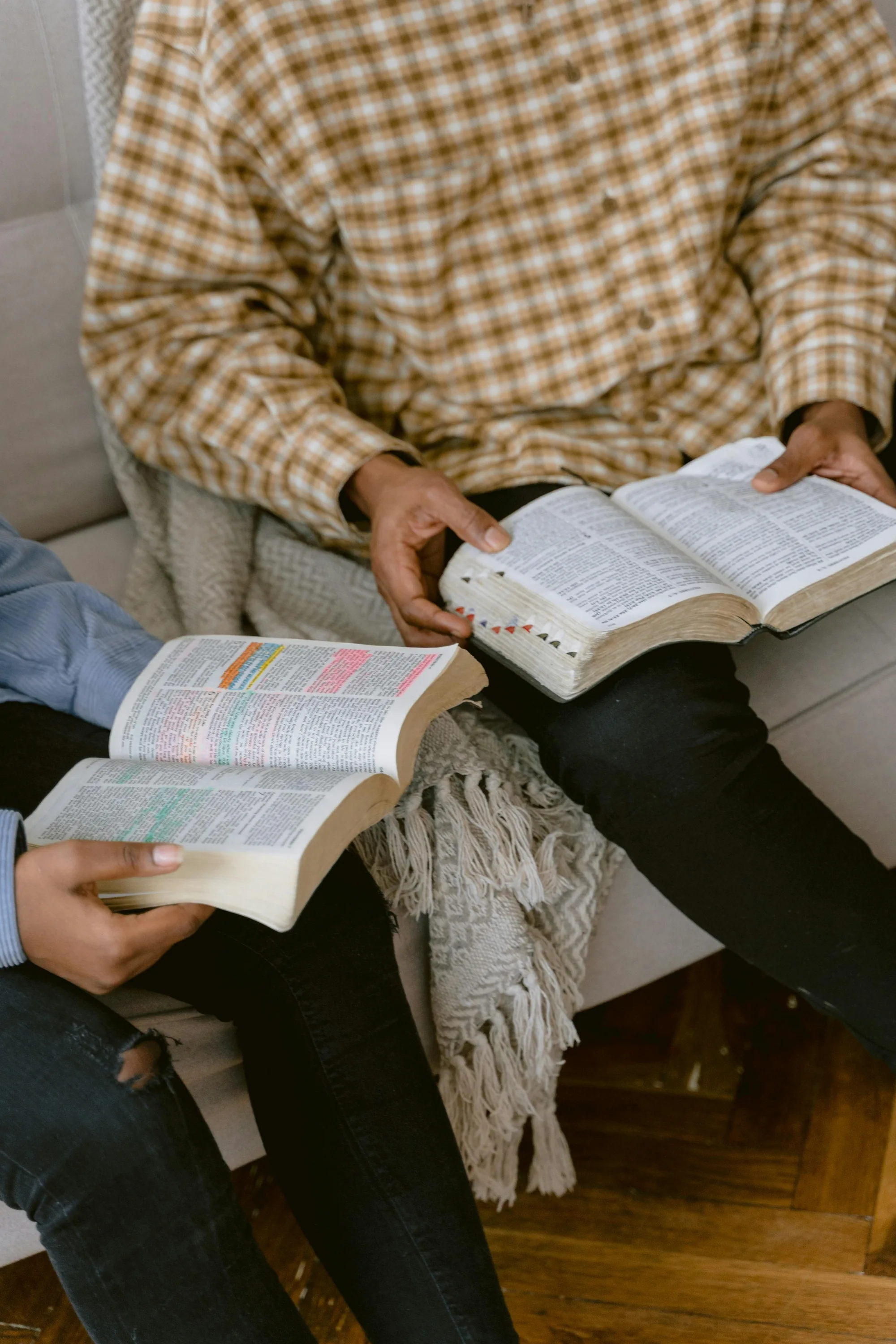 Two People Reading Bible